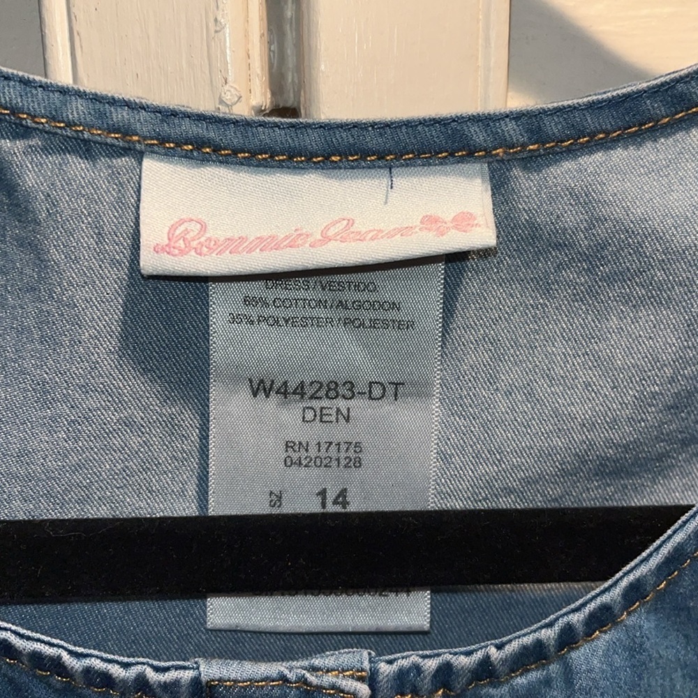 Bonnie Jean Denim Ruffle tier dress Girls 14 - Picture 2 of 7